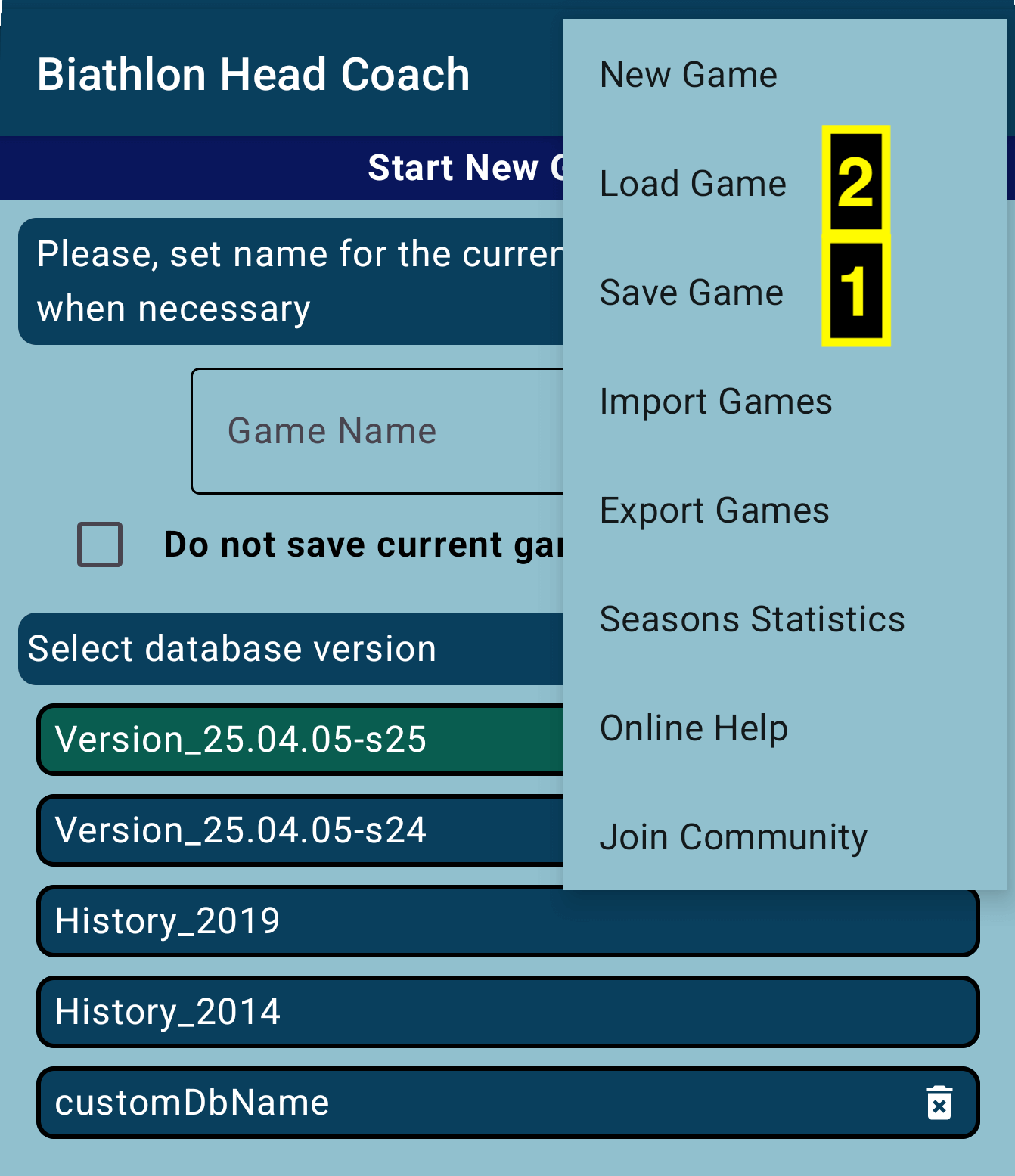 Save Load Game