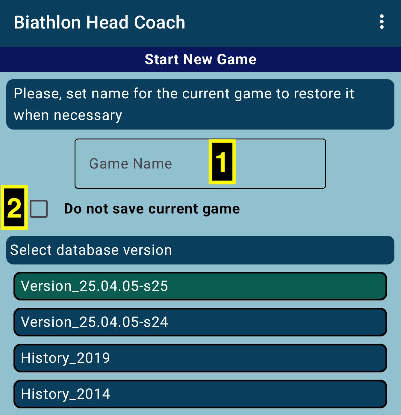 Start New Game