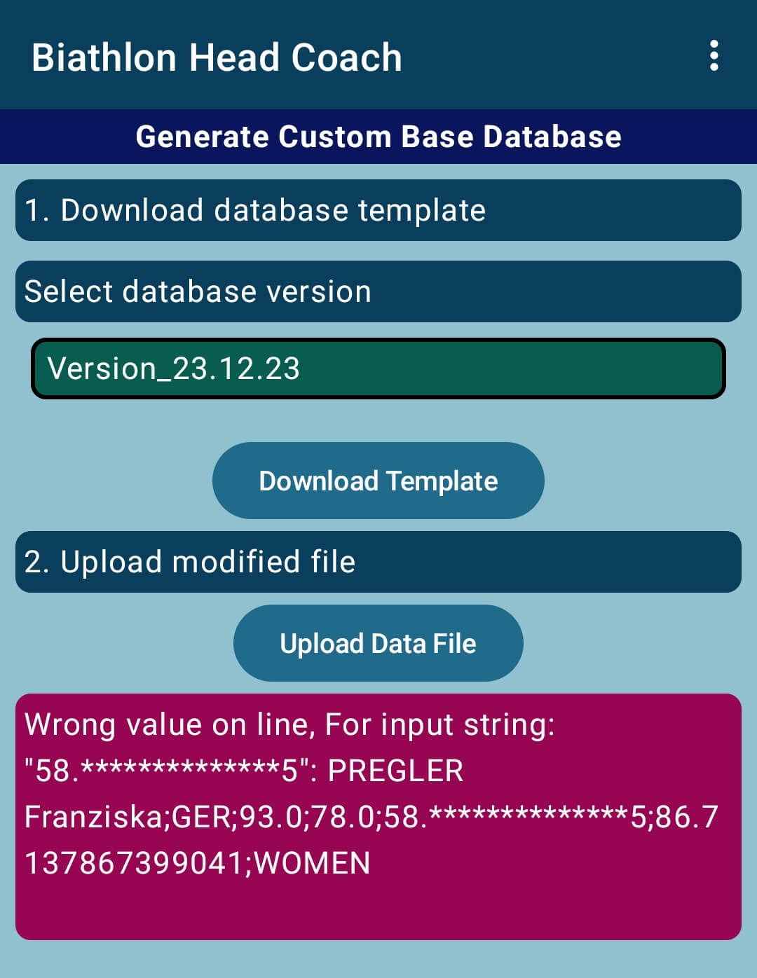 Upload DB Template